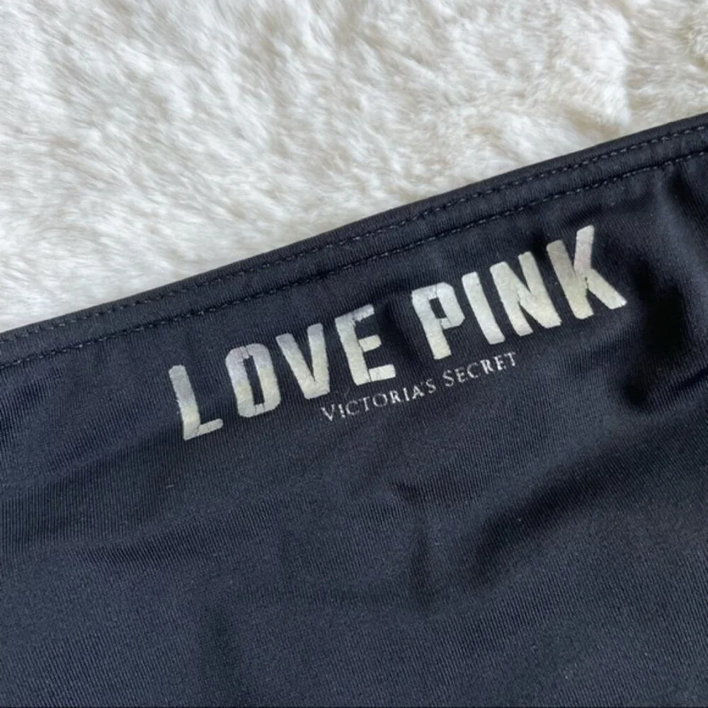 Victoria's Secret PINK | Knockout Ruche Black Bikini Bottoms | Size Medium